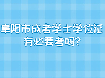 阜陽市成考學(xué)士學(xué)位證有必要考嗎